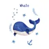 Película adhesiva electrostática de vidrio esmerilado de ballena azul de dibujos animados, no transparente, bloqueadora de luz, a prueba de sol, protección de privacidad para dormitorio