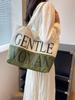 Bolsa tote de lona con estampado de letras Thailand Gentle Woman 2023 nueva bolsa de hombro de color en contraste cosido