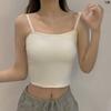 Camisola de algodón puro para mujer, ropa interior, ropa exterior, ropa interior para mujer, de longitud media con almohadilla para el pecho, de una pieza, hermosa espalda sin tirantes, fina, de verano
