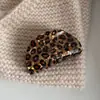 Pinza de acetato con estampado de leopardo, elegante y lujosa, para peinado semi-recogido de mujer, pinza pequeña para recogidos, pinza de tiburón, accesorio para el cabello de lujo ligero