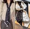 Bufanda de Seda para Mujer 2026 Nuevo Estilo Bufanda para Cuello con Sensación de Lujo, Larga y Rayada para Otoño, Combinable con Camisas, Estilo Coreano, Bufanda Versátil
