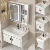 Estilo Cream Gabinete de Banheiro de Parede Combinado Lavatório Gabinete de Banheiro Pequeno Apartamento Lavatório Gabinete de Lavatório Cuba