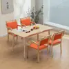 Juego de Mesa y Sillas de Comedor Amigable para Personas Mayores, Silla con Respaldo de Madera de Caucho para Hogares de Ancianos, Silla de Madera Maciza para Personas Mayores para Instituciones de Atención Médica