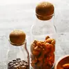 Frasco de Vidrio de Borosilicato Alto para Granos de Café, Botella de Vidrio para Café con Tapón de Corcho, Recipiente para Té, Frasco Sellado con Tapón de Madera para Almacenamiento