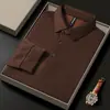 Camiseta de Manga Larga Fina para Hombre Primavera y Otoño, Camisa Polo Jacquard de Color Sólido con Cuello de Solapa Casual para Hombres de Mediana Edad