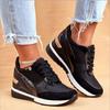 Comércio Exterior Tamanho Grande Inclinação com Sapatos Esportivos Casuais Femininos Outono 2023 Novo Sapatos Esportivos com Solado Grosso e Lantejoulas