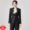 Jaqueta de Terno Preta de Alta Qualidade para Estudantes Universitários, Conjunto de Terno para Entrevista de Concurso Público, Roupa Formal Profissional Feminina Outono