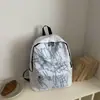 Nova Mochila Esportiva Casual de Grande Capacidade Estilo Coreano Graffiti Unissex Tendência Bolsa de Ombro Duplo Mochila para Alunos de Campus de Ensino Fundamental e Médio