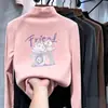 Ropa interior térmica con forro polar para niñas, nuevo estilo otoño/invierno 2026, prenda interior cálida para estudiantes, tallas mediana y grande, cuello semi-alto, top para niñas