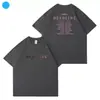 Tinta Rosa Bp Merchandising Concierto 2025 Fecha Límite Ropa de Fan Mismo Estilo Camiseta de Manga Corta Estampada Corte Holgado Unisex