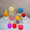 Renshan Molde de silicona para cubitos de hielo de rosa 3D, hockey sobre hielo, molde de yeso para vela perfumada de rosa del Día de San Valentín DIY