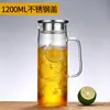 Chaleira Simples de Água Fria de Alto Borossilicato Bule Doméstico Chaleira de Água Fria de Grande Capacidade Bule de Vidro para Chá Chaleira de Água Leve de Luxo Garrafa Reta