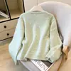 Suéter Abrigo Cardigan de Cuello Redondo Bordado a Mano para Mujer Otoño/Invierno 2026 Nuevo Abrigo Holgado Ropa de Punto Cardigan de Moda