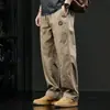 Pantalones de Trabajo Rectos para Hombre, Estilo Verano, Estilo Retro, Estilo Americano, Ajuste Holgado Casual, Primavera y Otoño