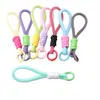 Funda de teléfono corta de malla con bloques de color de círculo de colores, cordón, bolsa para botella de agua, juguete DIY, llavero creativo para coche con cordón