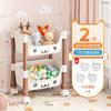 Rack de armazenamento de brinquedos para lanches infantis Estante móvel com prateleira de armazenamento com rodas Sala de estar multicamadas doméstica Cozinha Quarto Acabamento