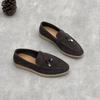 Zapatos Perezosos Retro de Cuero Genuino 2025 Otoño Nuevos Mocasines de Cuero Suave Zapatos Planos Slip-On Cómodos de Piel de Vaca