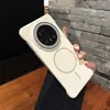 Funda Magnética de Media Armazón con Textura de Cuero de Gama Alta Adecuada para Teléfono Móvil Huawei Mate60Pro Mate70 Anti-Caídas P70 Creativa Dura