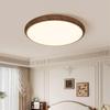 Protección Ocular de Espectro Completo Lámpara de Dormitorio Lámpara de Techo Color Nogal Antiguo Redonda LED de Alto Sentido Lámpara de Balcón Estudio