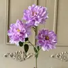 3 peonías de hibisco artificiales para decoraciones de boda, diseño de escena de banquete de compromiso, materiales de flores artificiales para manualidades, arreglos florales