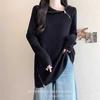 Otoño e Invierno Nuevo Estilo Coreano Cremallera Lateral Color Puro Cuello Alto para Mujer Engrosado Holgado Aspecto Adelgazante Ropa de Trabajo Prendas de Punto Ropa para Mujer