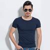 Camiseta de manga corta de talla grande para hombre, primavera y verano 2019, color liso, cuello redondo, ajustada, camisa básica, fabricantes de marea, venta al por mayor