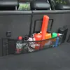 Bolsa de malla para maletero de coche transfronteriza con velcro, bolsa de almacenamiento de coche de doble capa, bolsa de almacenamiento de red para coche con adhesivo