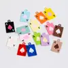 Pintado Creativo Agujero para Colgar Mini Aleación DIY Accesorios de Joyería Colgante un Colgante de Carta de Póker Llavero Colgante de Bolsa Venta al por Mayor