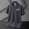 Fabricante Directo Camiseta de Manga Corta de Seda de Hielo para Hombre Tendencia 2025 Casual para Hombre Cuello Redondo Manga Media Verano Nueva Camiseta No