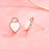 Mori Estilo Fresh Lock Brincos de Coração Simples Estilo Menina Imitação Branco Jade Brincos de Alta Qualidade Doce Elegante Orelha Jóias