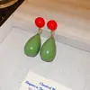 Pendientes Redondos de Resina con Aguja de Plata Estilo Casual Multiusos Pequeños Frescos Moda Pendientes de Gama Alta Pendientes Versátiles Diarios para Mujeres