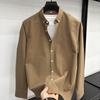 Camisa de Algodón Puro de Manga Larga y Color Puro Tommy para Hombre, para Negocios, Sin Planchado, Bordada, Casual, de Alta Gama, Ropa de Hombre