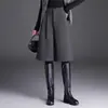 Pantalones cropped de pierna ancha de mezcla de lana modernos y rejuvenecedores para mujer, nueva colección otoño/invierno 2026, de cintura alta a la moda, adelgazantes, holgados y casuales