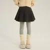 Saia Plissada Estilo Coreano Aimo Beibei para Meninas 2025 Inverno Versátil Espessa Lã Meia-Saia