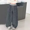 Pantalones casuales de otoño para niñas mayores, nueva ropa infantil de primavera y otoño, pants deportivos a rayas para niñas, holgados y versátiles, modernos