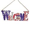 Cross-border New American Independence Day Room Door Hanging Board Decoração de Natal Enfeites Dia Nacional Decoração de casa de madeira