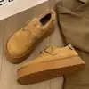 Zapatos de Algodón para Mujer Invierno Más Terciopelo Zapatos Birkenstock 2026 Nuevos Zapatos de Piel sin Cordones Botas de Nieve de Suela Gruesa Mocasines