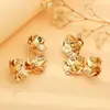Joyería Transfronteriza Europea y Americana, Collar Exagerado de Flor Dorada, Pendientes, Moda para Mujer, Conjunto de Joyería Versátil y de Alta Gama