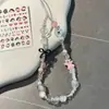 Cadena para Teléfono Móvil de Oso Saltador Rosa Original, Cadena de Lanyard para Cámara Ccd Anti-Pérdida con Cuentas para Bricolaje, Llave Decorativa
