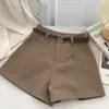 Shorts blancos de cintura alta para mujer, nueva colección primavera/verano 2026, pantalón de traje de pierna ancha, corte holgado, versátil, pantalones casuales elegantes para usar al aire libre