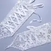 G9505M7I Fornecimento de Luvas de Noiva Atacado Luvas de Renda para Vestido de Noiva Tiras de Renda Dedo com Gancho Dedo Vazado Ornamentos de Diamante