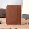 NT001 Primera Capa Piel de Vaca Cuero Crazy Horse Piel Genuina Retro Simple Bolso de Mano con Múltiples Ranuras para Tarjetas Porta Tarjetas Delgado para Hombre Billetera para Mujer