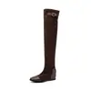 Nueva colección de otoño e invierno: botines ajustados con un aumento de altura interior de 4,5 cm, calcetines elásticos de gamuza hasta la rodilla y botas largas para mujer