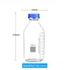 Botella de reactivo transparente marrón tapa azul botella de seda botella de rosca botella sellada 100 250 500 1000 ml botella de vidrio
