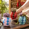 Vaso de flor cheongsam tridimensional estilo chinês para pátio e varanda, paisagismo em miniatura para plantas verdes, decoração de ornamento de mesa para jardim de plantas em vaso