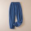 Pantalones de Algodón y Lino, Nuevo Estilo Chino, Ropa Artística Retro para Mujer, Verano Holgados, Adelgazantes, Frescos, de Secado Rápido, Pantalones Largos