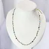 Acessórios de Colar com Contas de Cristal Coloridas Transfronteiriços para Mulheres Aço Titânio Banhado a Ouro 18K Corrente de Clavícula de Alta Qualidade Joias que Não Desbotam