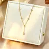 Venta Caliente Pendiente de Acero Inoxidable con Borla de Circonita Multicolor Transfronterizo Europeo y Americano Collar para Mujer Nuevo Estilo de Lujo Ligero de Alta Gama