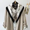 Primavera y verano nuevo pañuelo con hebilla magnética para mujer pañuelo cuadrado colgante perezoso protección para el cuello pañuelo de moda venta al por mayor generación