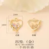 Acessórios de joia material feito à mão metal cravejado zircônia Pingente em forma de coração colar pulseira brincos pingente diy